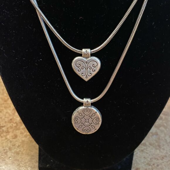 Brighton double Strand pink and Swarovski crystal pendant NECKLACE‎ - Picture 3 of 5